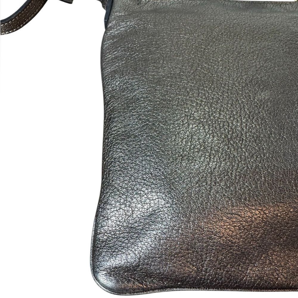 LOEWE Burnished Silver Leather Small Anagram Messenger Crossbody Bag - Picture 11 of 15